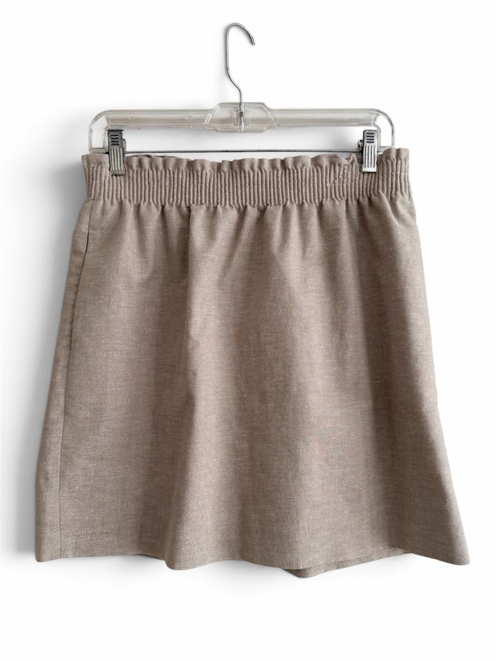 J.Crew Taupe Linen Mini-Skirt with Paper-Bag Waist Band | Size 6